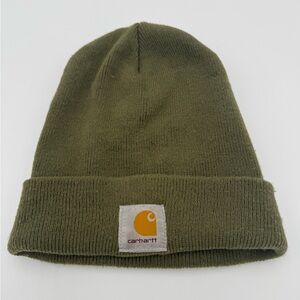 Carhartt A18 Beanie USA Made Army Green Watch Hat Small Hole Flaw